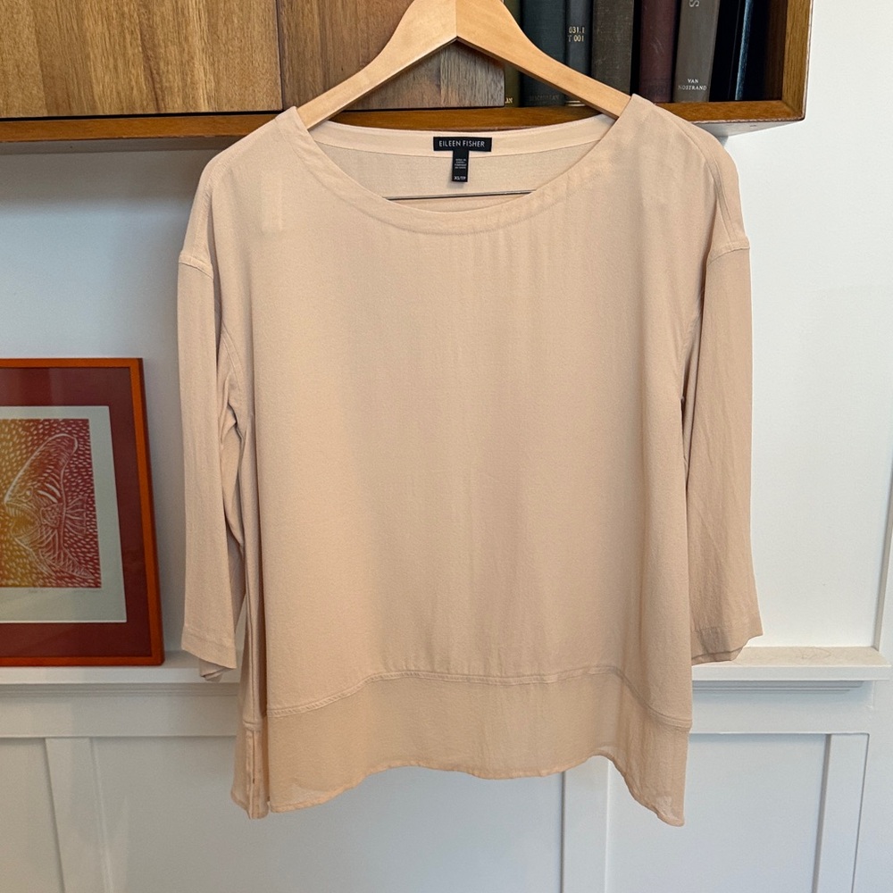 Eileen Fisher Soft Pink Blouse Silk